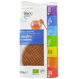 Bio All Green | Gaufre cu miere ecologice 175g