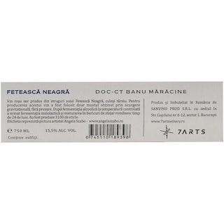 7ARTS | Vin rosu Feteasca Neagra 0.75L