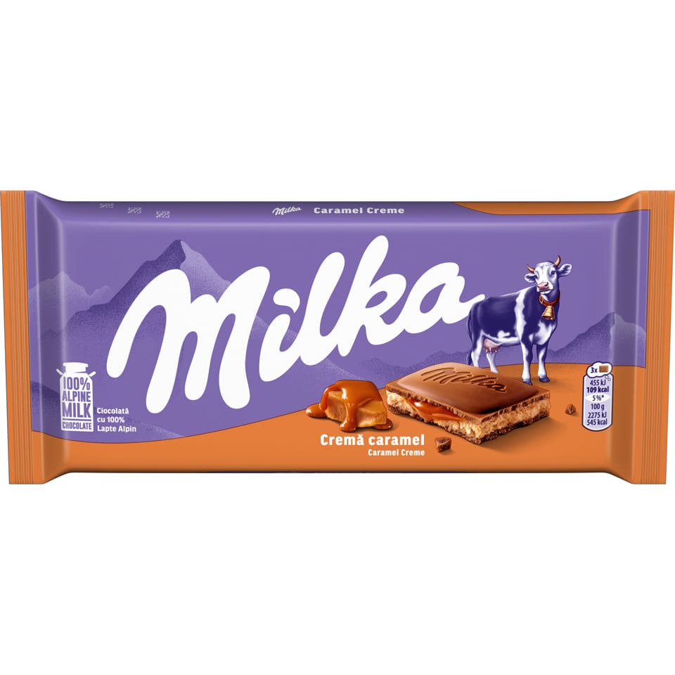Ciocolata cu lapte si crema caramel 100g