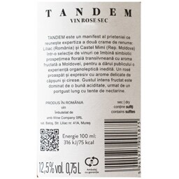 Liliac | Vin roze sec Tandem 0.75L