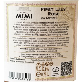 Castel Mimi | Vin roze sec First Lady 0.75L