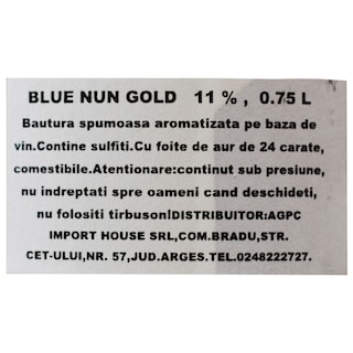 Blue Nun | Bautura spumoasa aromatizata 24K Gold Edition 0.75L