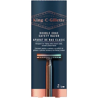 King C Gillette | Aparat de ras clasic + 5 lame de rezerva
