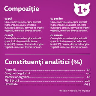 Whiskas | Hrana umeda petnru pisici, cu pasare in sos 12x85g