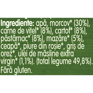 Gerber | Piure bio legume cu vitel si cartofi 190g