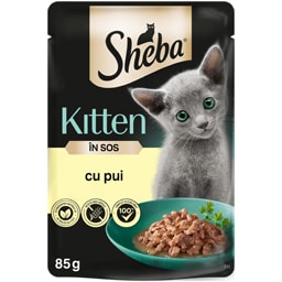 Sheba | Hrana umeda pentru pisici junioare, cu pui in sos 85g