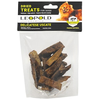 Leopold | Delicatese uscate pentru caini, uger de vita 100g