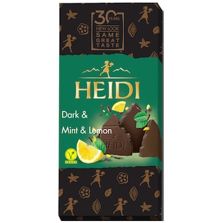 Heidi | Dark | Ciocolata amaruie cu lamaie si menta 80g