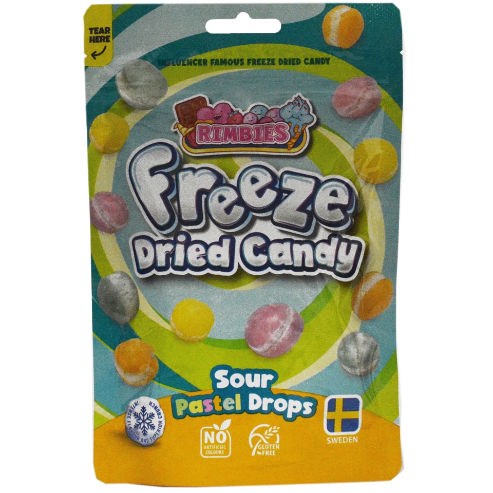 Rimbies | Bomboane crocante liofilizate Sour Pastel 80g | Mega-image