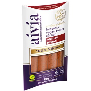 Aivia | Inlocuitor vegan pentru carnati afumati picanti 200g