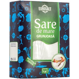 Eurosalt | Sare de mare grunjoasa naturala iodata 1kg