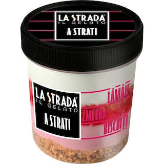 La Strada | Inghetata cu lamaie, zmeura si biscuiti 330g