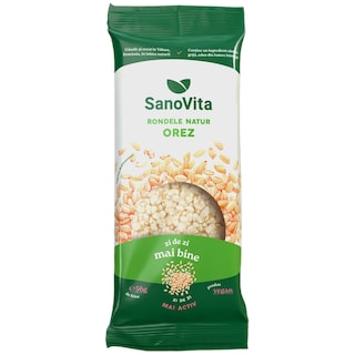 Sano Vita | Rondele natur din orez expandat 56g
