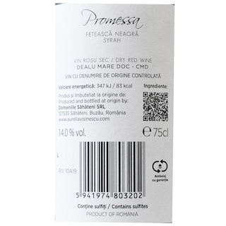 Promesa | Vin rosu sec Feteasca Neagra si Syrah 0.75L