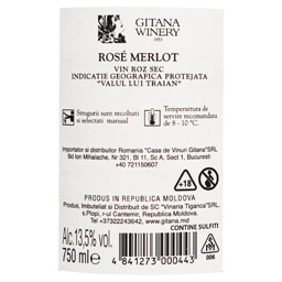 Gitana Winery | Vin roze sec Merlot 0.75L