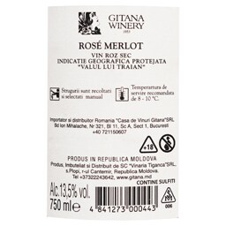 Gitana Winery | Vin roze sec Merlot 0.75L