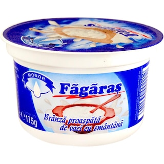 Monor | Branza proaspata de vaci cu smantana Fagaras 175g