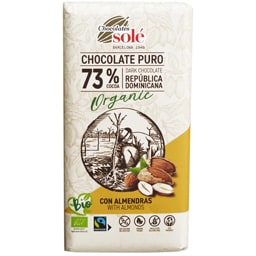 Ciocolata neagra bio cu migdale 73% cacao 150g