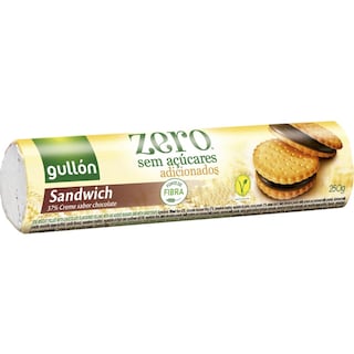 Gullon | Biscuiti sandiwch cu crema aroma de ciocolata, fara zahar adaugat 250g