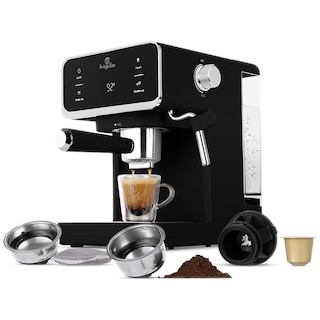 Berlinger Haus | Espressor digital 3-in-1, 950W, capsule, cafea macinata, ESE, negru- argintiu