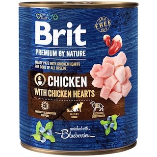 Brit Premium | Hrana umeda pentru caini, cu pui si inimi de pui 800g
