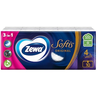Zewa | Softis | Batiste nazale Softis, 4 straturi, 10 pachetele