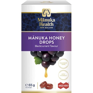 Manuka Health | Bomboane miere de Manuka MGO 400+, coacaze+vitC 65g