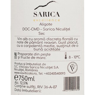 Sarica | Excellence | Vin alb Aligote 0.75l