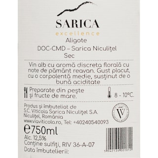 Sarica | Excellence | Vin alb Aligote 0.75l