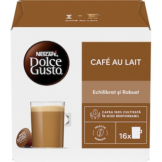Nescafe | Dolce Gusto | Cafea Cafe au lait, 16 capsule