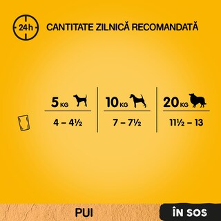 Pedigree | Hrana umeda cu pui si legume in sos pentru caini adulti 100g