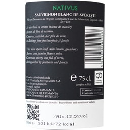 Nativus | Vin alb sec Sauvignon Blanc de Averesti 0.75L
