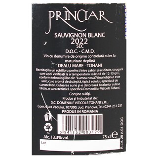 Tohani | Princiar | Vin Sauvignon Blanc 0.75L