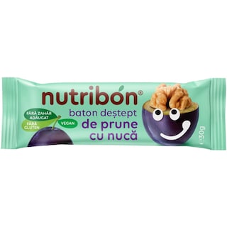 Nutribon | Baton vegan din prune cu nuca 30g