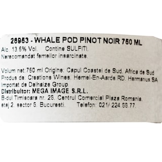 Whale Pod | Vin rosu Pinot Noir 0.75L
