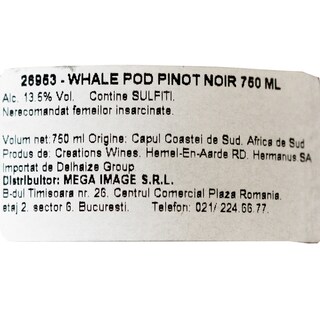 Whale Pod | Vin rosu Pinot Noir 0.75L