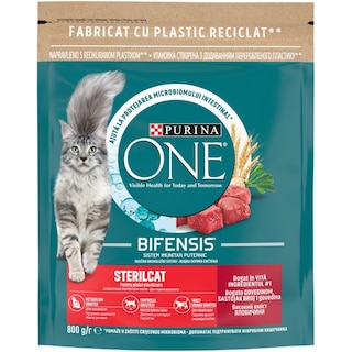 Purina One | Hrana uscata pentru pisici Sterilcat, cu vita 800g