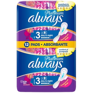 Always | Platinum | Absorbante marimea 3 Ultra Night, 12 bucati