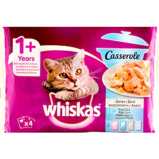 Whiskas | Hrana pentru pisici adulte cu aroma de somon 4x85g