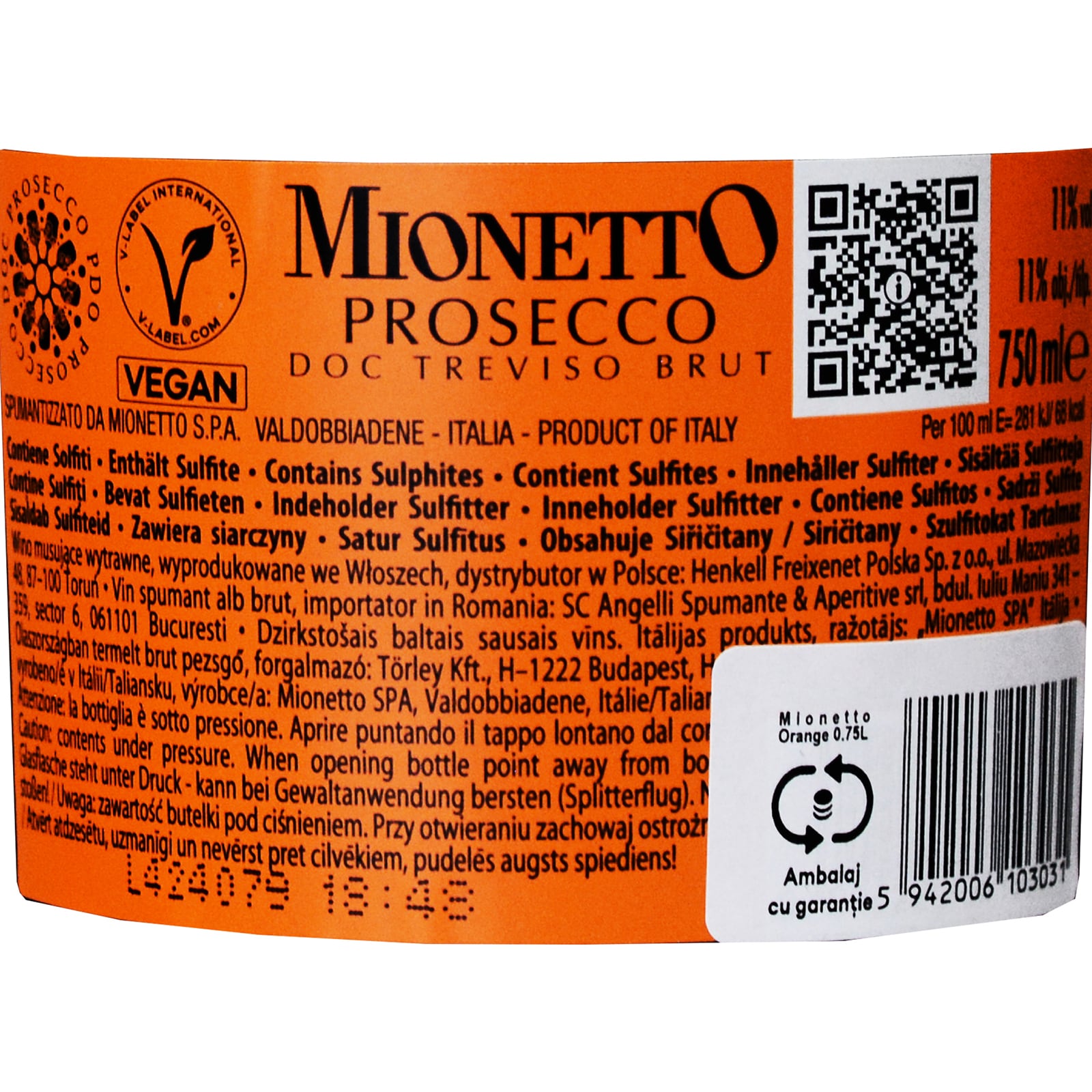 Mionetto | Prosecco DOC Treviso Orange 0.75L | Mega-image