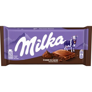 Milka | Ciocolata cu lapte cu crema cu cacao, aerata 100g
