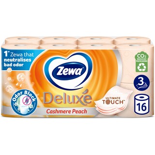 Zewa | Hartie igienica Deluxe Cashmere Peach, 3 straturi, 16 role
