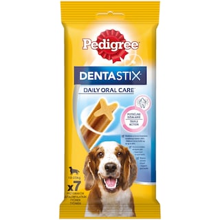 Pedigree | DentaStix | Hrana complementara pentru caini, 10-25 kg, 7 batoane, 180g