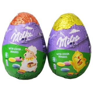 Milka | Oua de ciocolata cu lapte cu drajeuri de ciocolata 50g