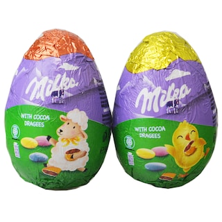 Milka | Ou de ciocolata cu lapte cu drajeuri de ciocolata 50g
