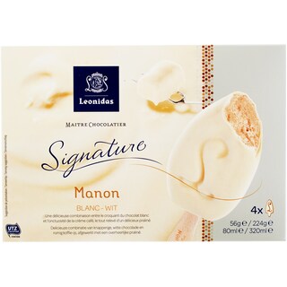 Leonidas | Inghetata ciocolata alba pe bat 4 bucati 226g