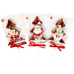 Ciocolecca Pino | Acadele de ciocolata in forma de brad decorate manual 60g