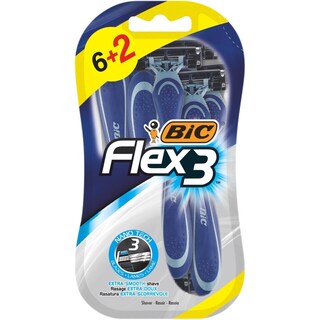 Bic | Aparat de ras pentru barbati, 3 lame, 6 + 2 bucati