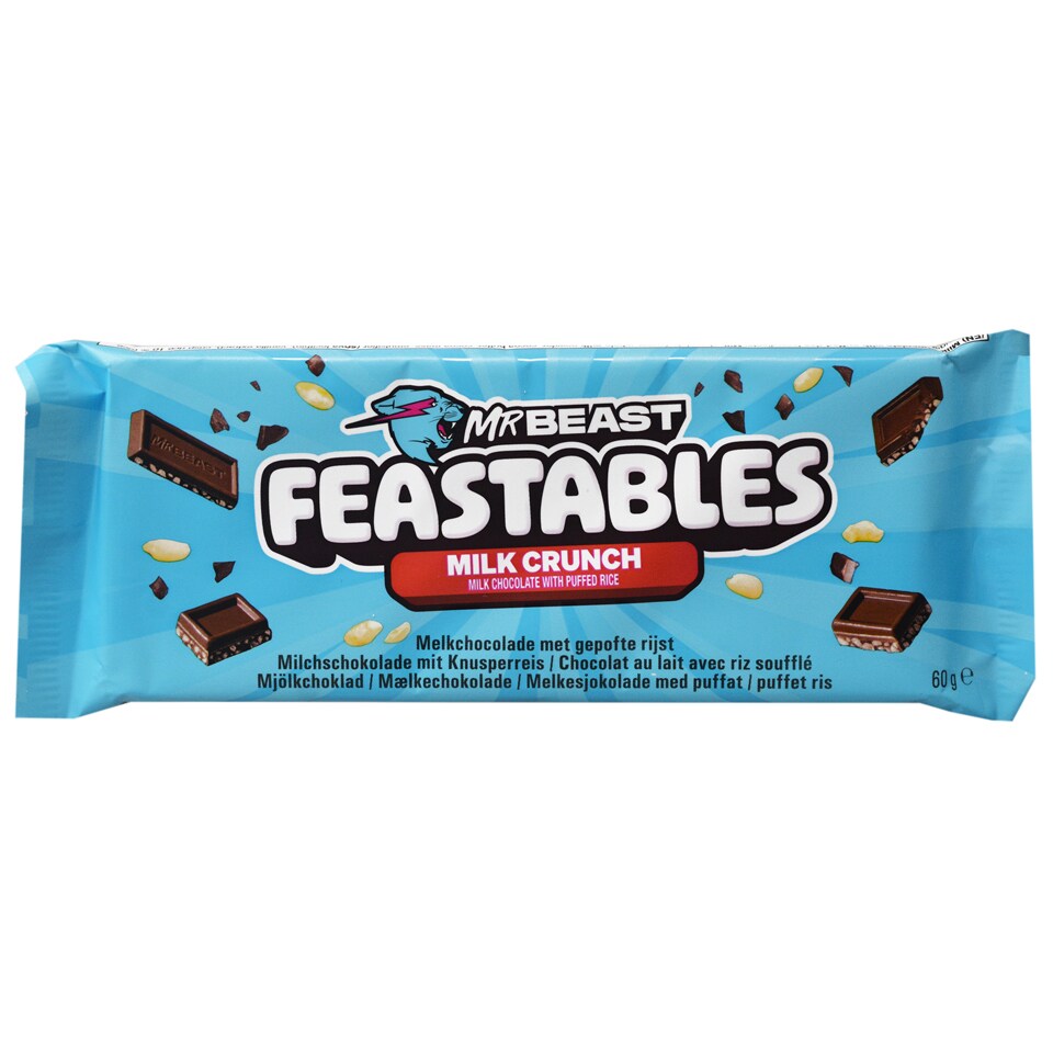 Mr Beast | Feastables | Ciocolata cu lapte si orez crocant 60g