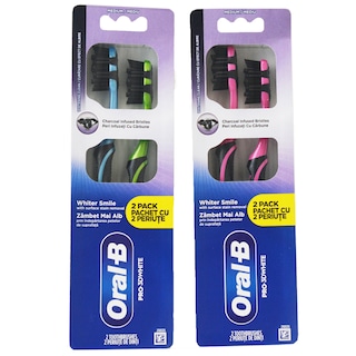 Oral-B | Periuta de dinti Pro 3D White Charcoal, Medium, 2 buc